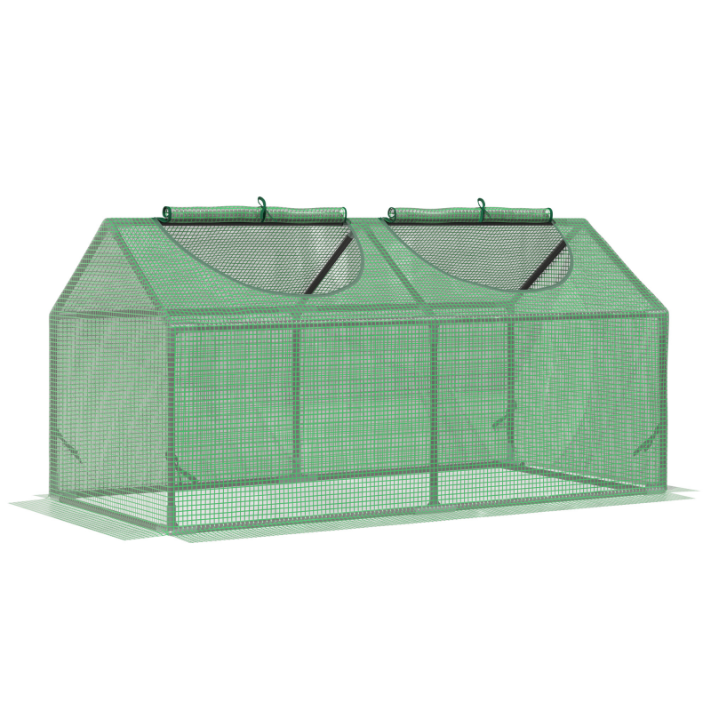 Outsunny Foliengewächshaus mit Fenster, PE Treibhaus für Tomaten & Pflanzen, Frühbeet 120x60x60 cm, grün Aosom.de – Bild 1 von 2