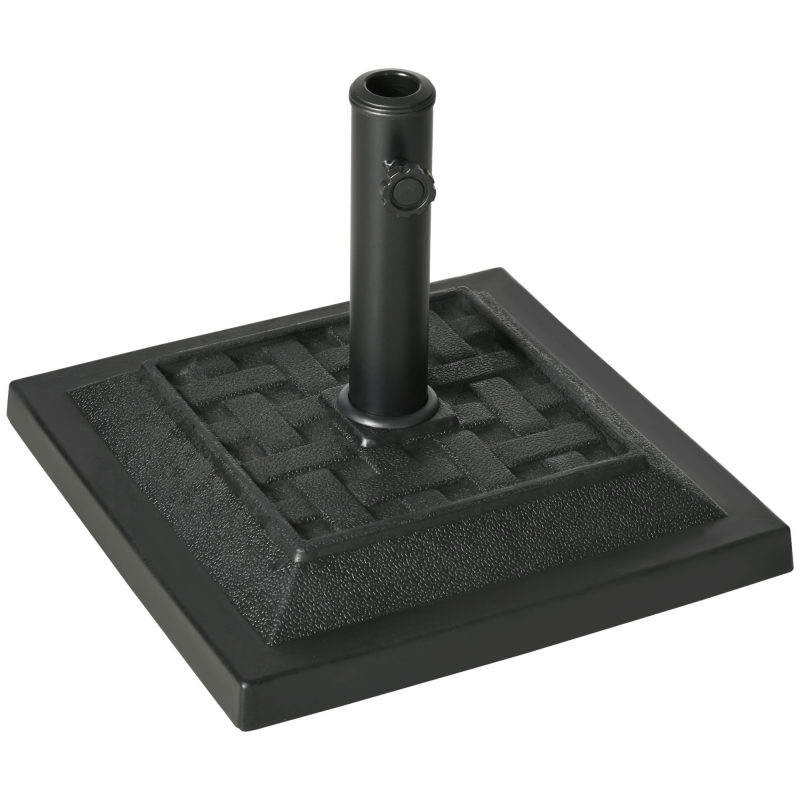 Outsunny Sonnenschirmständer 12 kg Schirmfuß für Ø32/38/48 mm Stangen, stabiler Schirmständer für Garten & Balkon, Kunstharz Schwarz 44 x 44 x 33 cm Aosom.de – Bild 1 von 2