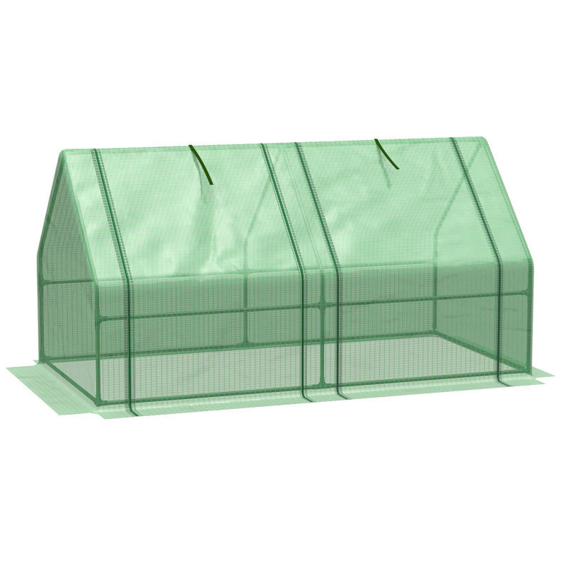 Outsunny Gewächshaus Treibhaus 180x90x90cm für Tomaten & Pflanzen, robust wetterfest Frühbeet in Grün Aosom.de – Bild 1 von 2
