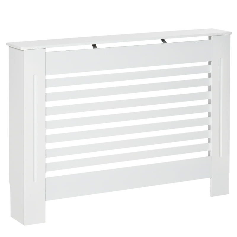 HOMCOM Heizkörperverkleidung Heizkörperabdeckung Heizungsverkleidung Heizkörper Radiator Cover Abdeckung MDF Weiß 112 x 19 x 81 cm Aosom – Bild 1 von 2