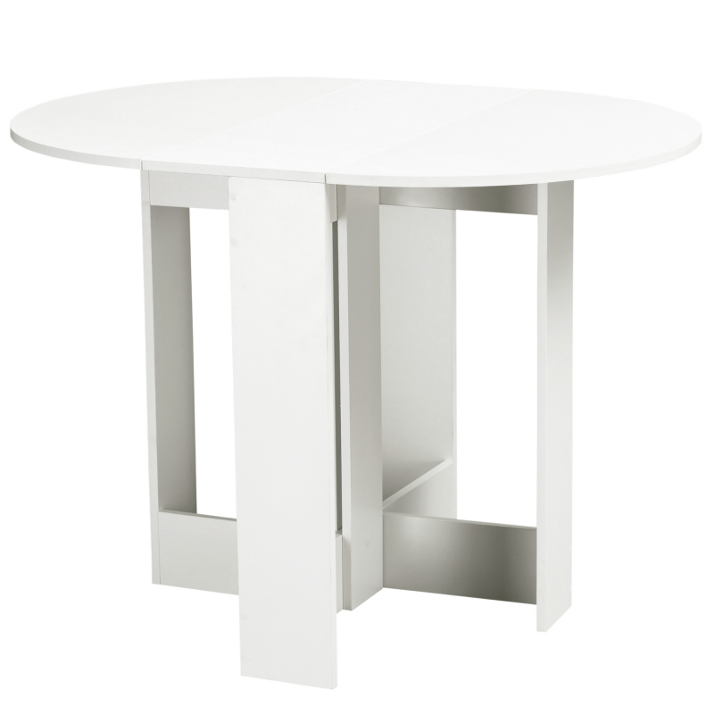 HOMCOM Esstisch Klapptisch Esszimmertisch Tisch Ablagefläche Spanplatte Holz Weiß 104 x 76 x 73,7 cm Aosom – Bild 1 von 2