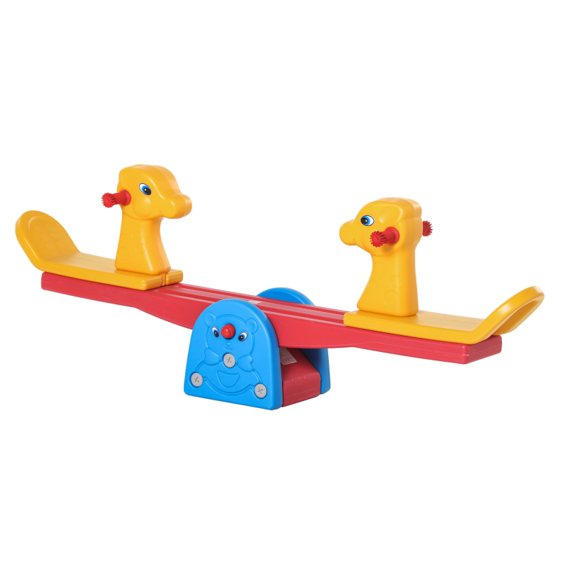 HOMCOM Kinder Gartenwippe Wippe mit Hirschform Kinderwippe Karussellwippe für 1-4 Jahre Kinder Kunststoff mehrfarbig 150 x 32 x 60 cm Aosom – Bild 1 von 2
