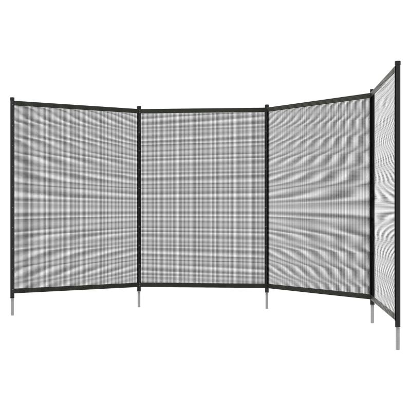 Outsunny Teichzaun, 365 x 126 cm Gartenzaun, 4er Set Dekorative Poolzaun mit Fuß Steckzaun für Terrasse, Balkon, Mesh, Schwarz Aosom – Bild 1 von 2