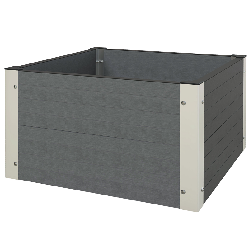 Outsunny Hochbeet mit offenem Boden 60x60x30cm, grauer Blumen- & Pflanzkasten, ideales Kräuterbeet für Garten und Balkon Aosom.de – Bild 1 von 2