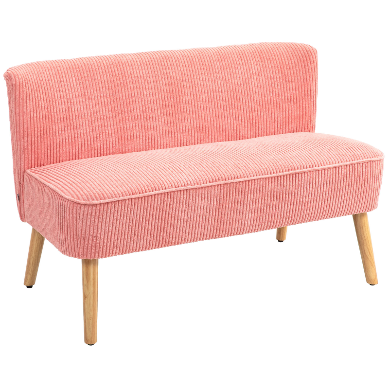 HOMCOM Tischsofa, bis 150kg belastbar, Friesensofa Küchensofa, 2 Sitz Couch, Rosa Aosom.de – Bild 1 von 2