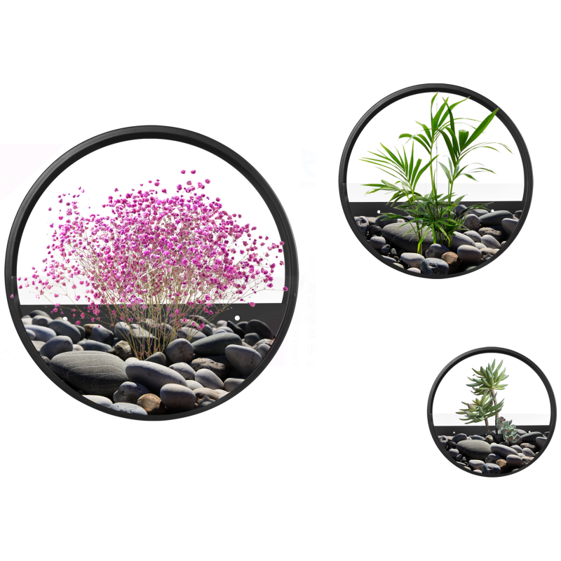Outsunny Blumentöpfe 3er-Set Wand-Pflanzgefäße für Sukkulenten & Kakteen, Wandvase aus Stahl in Schwarz, ideal für Garten & Wohnzimmer Aosom.de – Bild 1 von 2