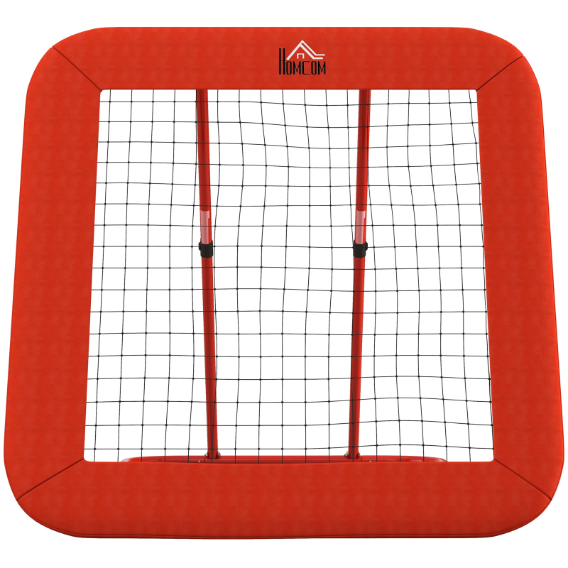 HOMCOM Rebounder für Fußball klappbar 5-stufig höhenverstellbar mit Schutzrand Heringe Rückprallwand Netz für Handball Volleyball Basketball Rot Aosom.de – Bild 1 von 2