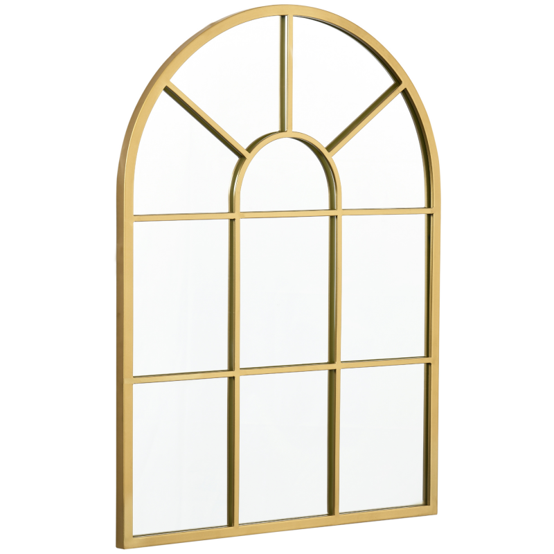 HOMCOM Wandspiegel 70x50cm Fensterspiegel mit Metallrahmen Hängespiegel für Flur und Dekoration Ganzkörperspiegel in Gold Aosom.de – Bild 1 von 2
