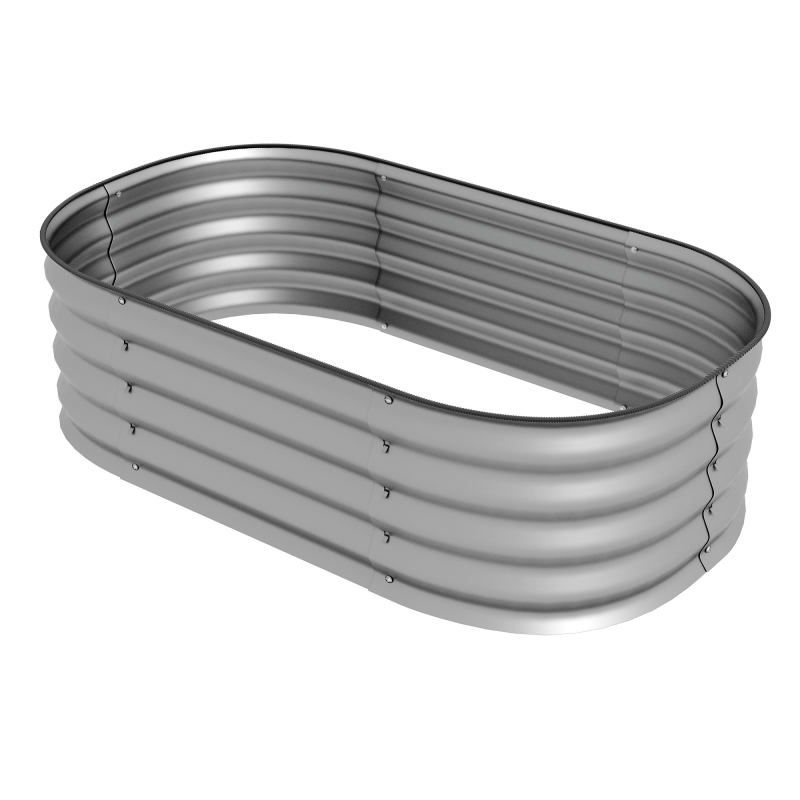 Outsunny Hochbeet Metall 105x62x30cm Pflanzkasten Gemüsebeet DIY Blumenkasten offen Boden Kräuterbeet für Garten Balkon Silber Aosom.de – Bild 1 von 2