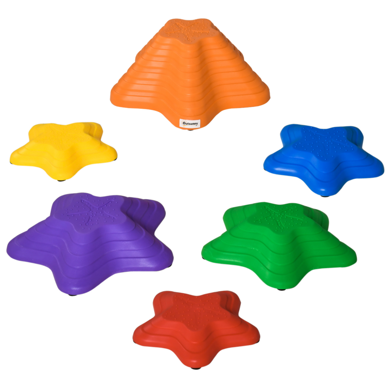 Outsunny Flusssteine, Balanciersteine für Kinder, Balancespiel, rutschfest Stapelsteine, Trittsteine bis 80 kg Aosom.de – Bild 1 von 2