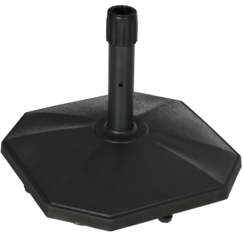 Outsunny Sonnenschirmständer 22kg stabiler Schirmfuß für Ø32/34/38mm Masten aus Zement ideal für Garten Schwarz Ø46x39H cm Aosom.de – Bild 1 von 2
