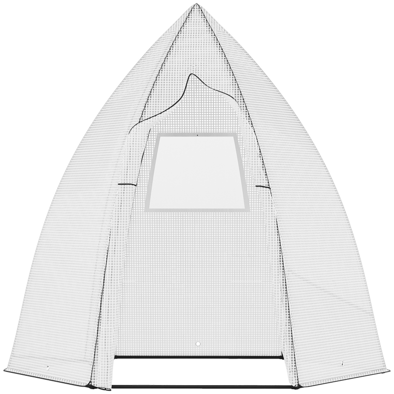 Outsunny Mini Gewächshaus Überwinterungszelt mit Rolltür 160x140x180cm für Garten Balkon Winterschutz Weiß Aosom.de – Bild 1 von 2