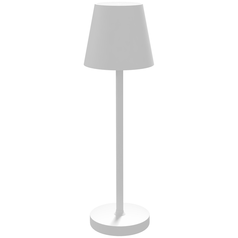 HOMCOM Tischlampe Aufladbare USB Tischleuchte mit 3 Lichtfarben Tragbare Nachttischlampe mit Touch-Schalter für Wohnzimmer Metall Weiß Aosom.de – Bild 1 von 2
