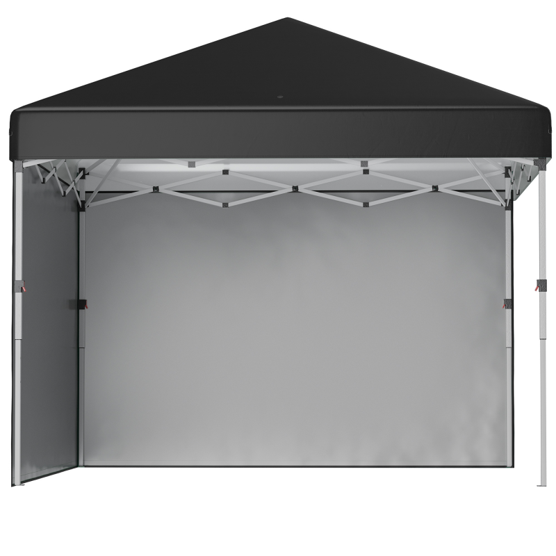 Outsunny Pavillon ca.3x3m, wasserabweisend Stabil Winterfest Pop-up Faltpavillon mit 2 Seitenwänden, UV Schutz 30+, Faltbar Partyzelt Gartenzelt mit Tasche, Gartenpavillon für Camping, Schwarz Aosom – Bild 1 von 2