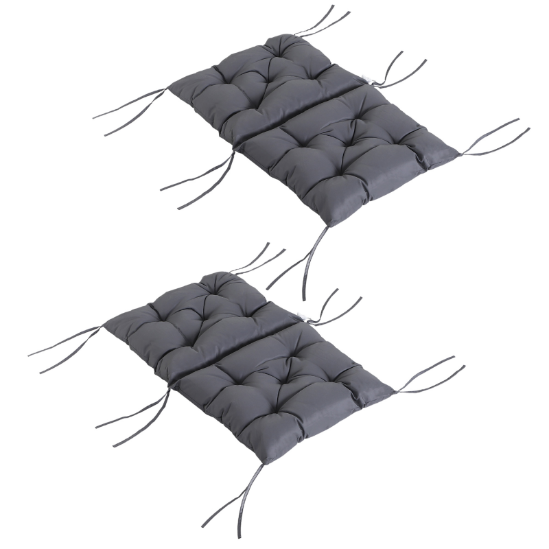 Outsunny 2er Set Auflage für Niederlehner Stuhlauflage Sitzpolster Garten Kissen Grau Aosom – Bild 1 von 2