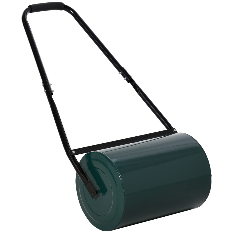 Outsunny Rasenwalze Gartenrolle mit U-Griff 31 cm Durchmesser 30 cm Arbeitsbreite 40 L Wasser Sandfüllung Metall grün für perfekten Rasen Aosom.de – Bild 1 von 2
