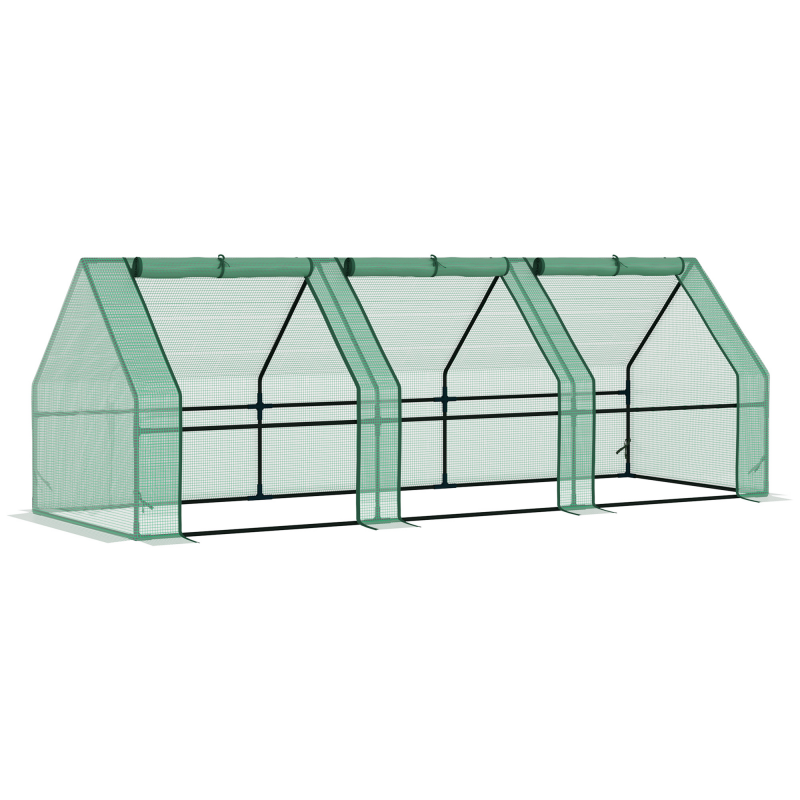 Outsunny Gewächshaus Treibhaus Tomatenhaus Frühbeet 270x90x90cm grün für Garten Balkon & Pflanzen Aosom.de – Bild 1 von 2