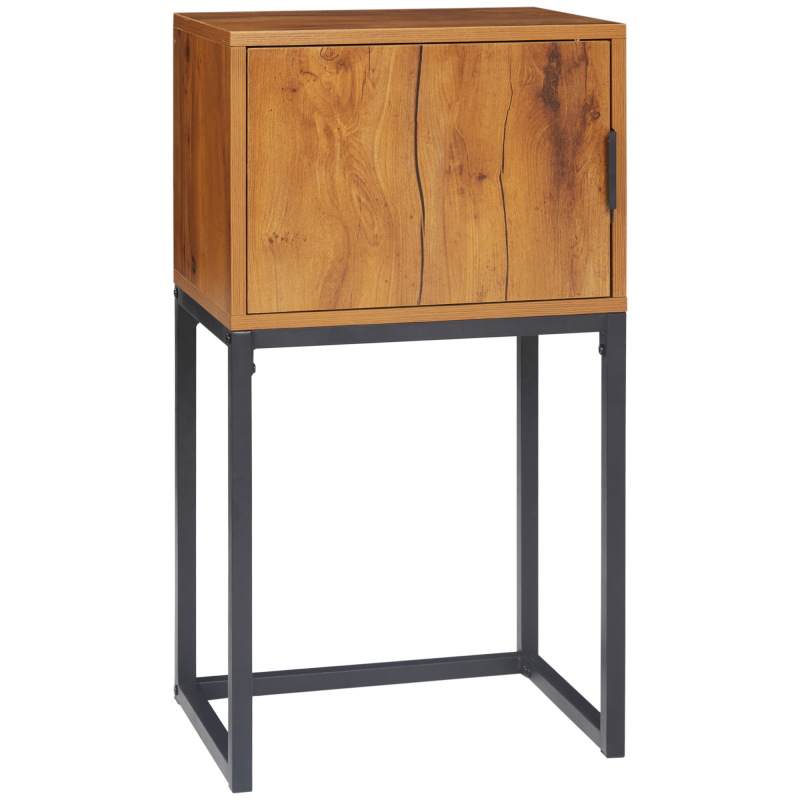 HOMCOM Konsolentisch Flurtisch mit Schrank im Industriedesign, Beistelltisch, Stahl, Natur, 40x30x76 cm Aosom – Bild 1 von 2