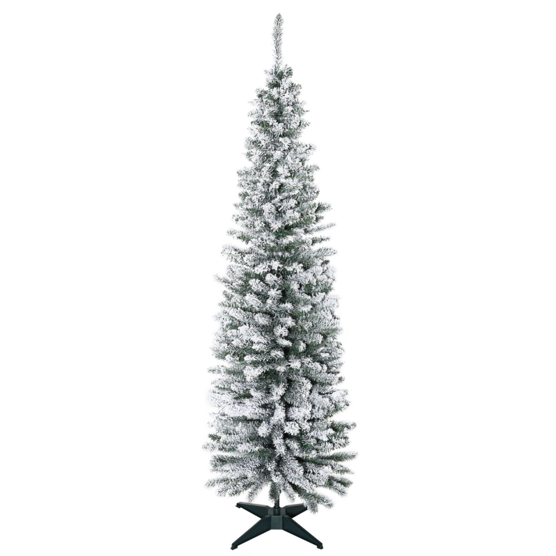 HOMCOM Künstlicher Weihnachtsbaum, 180 cm mit Kunstschnee, mit 390 Astspitzen abnehmbar Standfuß, für Weihnachtsfest, Indoor, grün Aosom – Bild 1 von 2