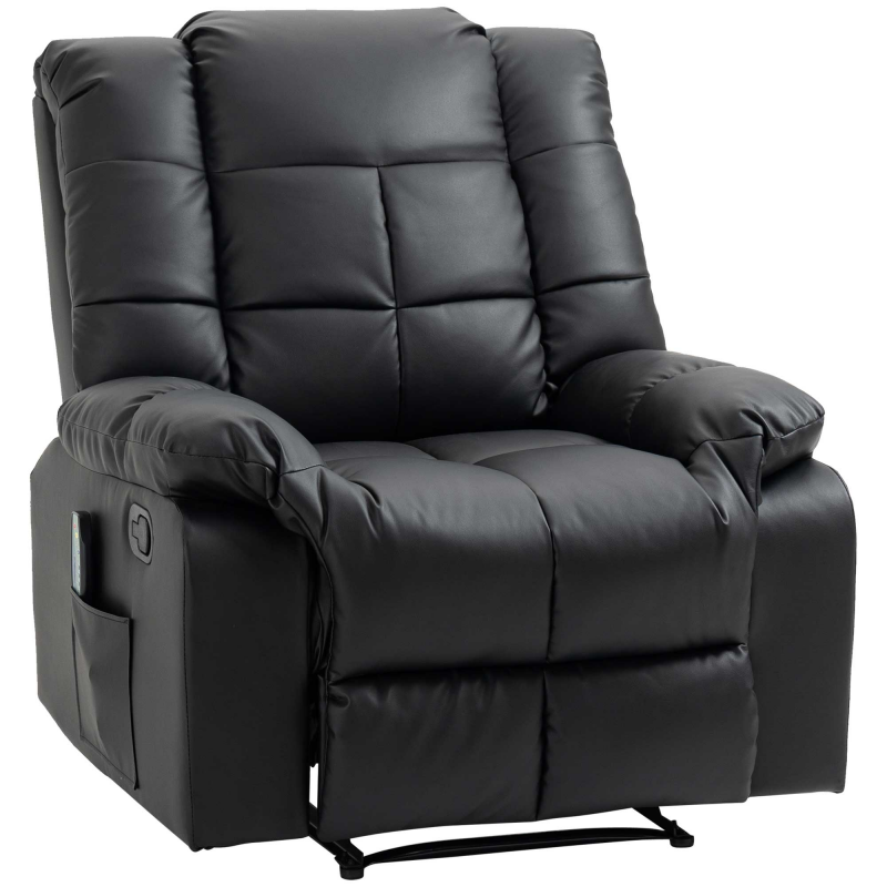 HOMCOM Relaxsessel Kunstleder, Belastbarkeit 160 kg, stressless Sessel elektrisch, Schwarz Aosom.de – Bild 1 von 2