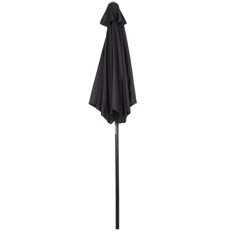 Outsunny Sonnenschirm Ø196 cm, Drehbar Sonnenschirm mit Knickfunktion, sechseckig Balkonschirm Strandschirm windfest stabil Marktschirm Kurbelschirm Sonnenschutz für Strand Balkon Garten, Schwarz Aosom – Bild 1 von 2