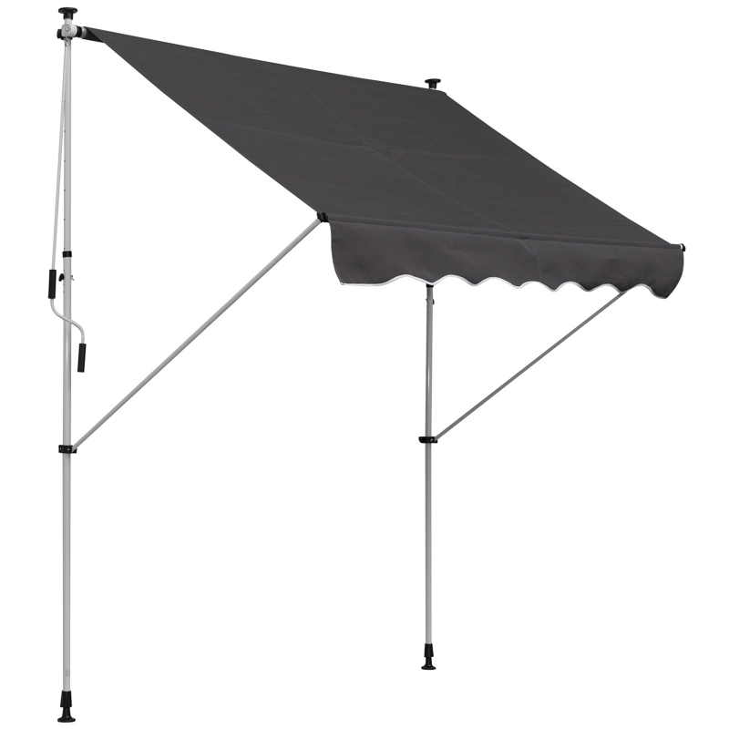 Outsunny Gelenkarmmarkise Klemmmarkise höhenverstellbar 200x150cm Grau Aluminium für Balkon & Terrasse Aosom.de – Bild 1 von 2