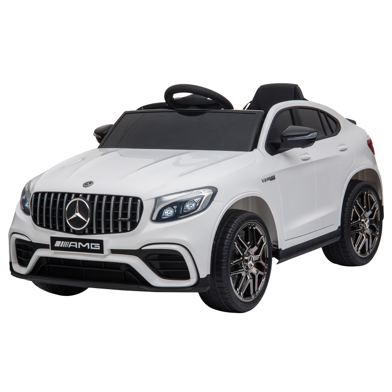 HOMCOM 12V Mercedes-Benz AMG GLC63S COUPE Elektroauto für Kinder mit Fernbedienung und Sicherheitsgurt, 2 x 35W Motoren, Weiß 115 x 70 x 55 cm Aosom.de – Bild 1 von 2