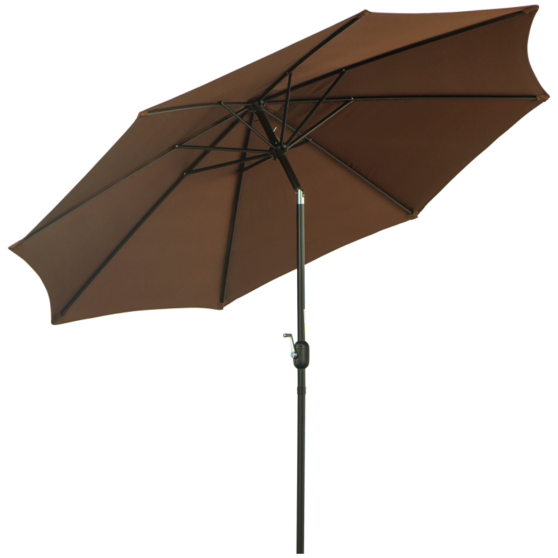 Outsunny Sonnenschirm mit Handkurbel Ø2,95 x 2,5 m Knickschirm, Marktschirm, Braun, 180/m² Polyester, stabil Aosom – Bild 1 von 2