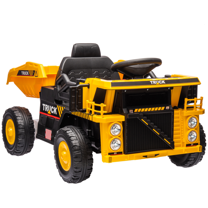 AIYAPLAY Elektrischer Traktor mit Schaufel, 12 V Kinder Aufsitztraktor, Kinder Elektroauto mit MP3 Funktion, Kinderfahrzeug mit Scheinwerfer, 3-6 km/h, für 3-5 Jahre Kinder, Gelb Aosom – Bild 1 von 2