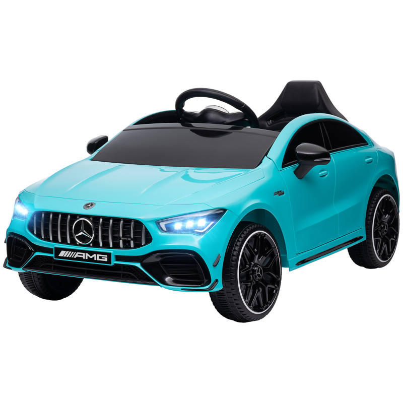 AIYAPLAY Kinder Elektroauto 12 V Kinderauto mit 2,4G Fernbedienung, USB-, MP3-Anschluss, Elektrofahrzeug mit Lichten, Stützrädern, Federungssystem, 3-5 km/h, für 3-6 Jahre Kinder, Hellblau Aosom – Bild 1 von 2