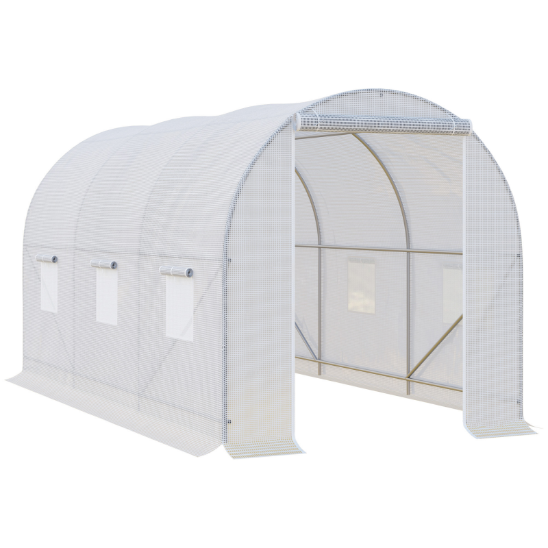 Outsunny Gewächshaus 350x200x200cm Foliengewächshaus Treibhaus Pflanzenhaus ideal für Gartenpflege & Pflanzenzucht Aosom.de – Bild 1 von 2