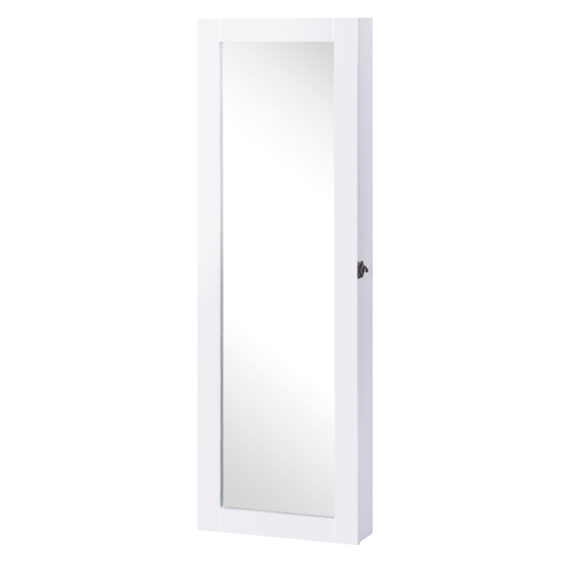 HOMCOM Spiegelschrank Schmuckschrank 2 in 1 Wandspiegel mit großem Stauraum 37x9,5x112cm für Schmuck & Accessoires Aosom.de – Bild 1 von 2