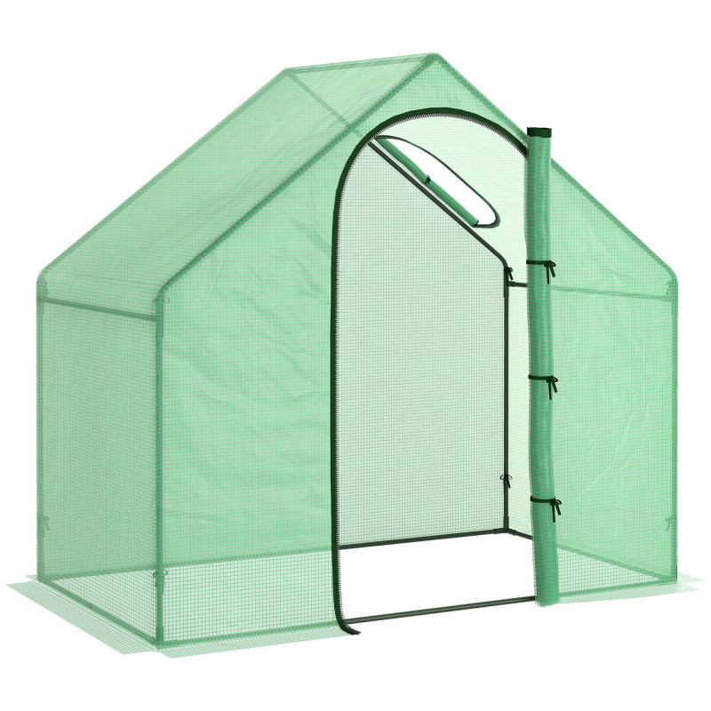Outsunny Foliengewächshaus Tomatengewächshaus 180x100x168 cm mit Fenster und Tür, Treibhaus aus Stahl und PVC-Kunststoff für Garten Aosom.de – Bild 1 von 2