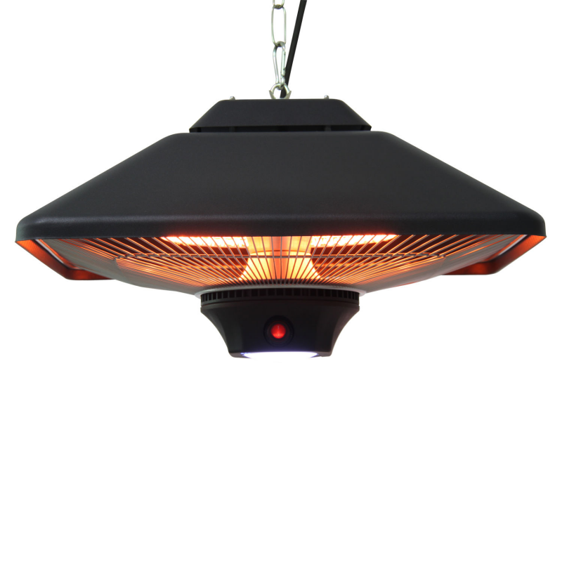 Outsunny Terrassenstrahler Deckenstrahler Heizstrahler Fernbedienung LED Beleuchtung 2000W 43x43x25cm Aosom – Bild 1 von 2