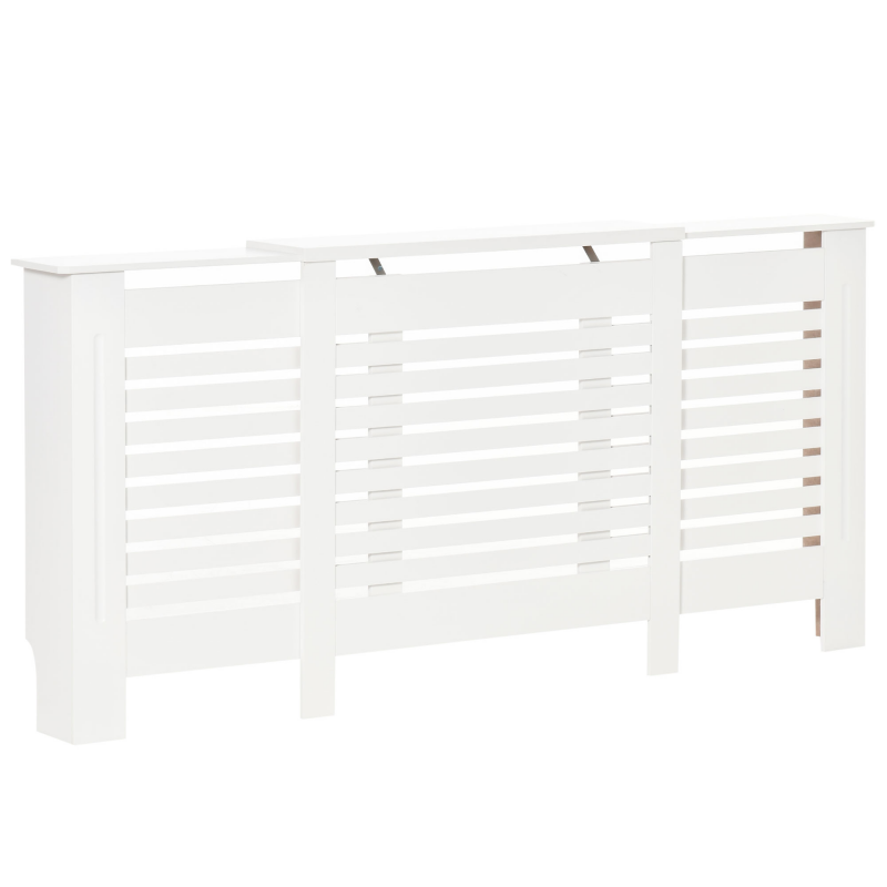 HOMCOM Heizkörper kaufen Heizkörperverkleidung Heizkörperabdeckung Radiator Abdeckung Einstellbar MDF Weiß 140-202 x 19 x 82,5 cm Aosom – Bild 1 von 2