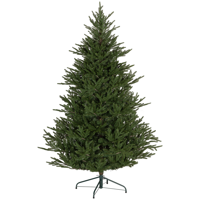 HOMCOM künstlicher Weihnachtsbaum, 183 cm Christbaum mit 2380 Spitzen, klappbar Metallständer, für Weihnachten Deko, Grün Aosom – Bild 1 von 2