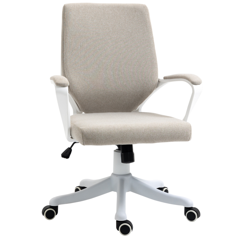Vinsetto Bürosessel ergonomischer Schreibstuhl mit Lendenwirbelstütze höhenverstellbar bis 120 Kg in Beige für Büro & Homeoffice Aosom.de – Bild 1 von 2