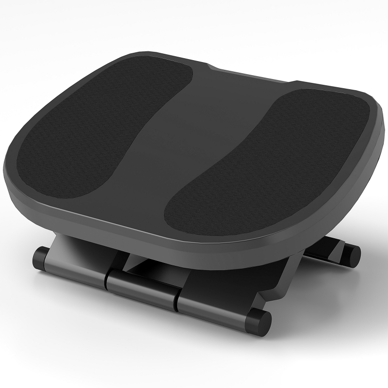 HOMCOM Fußstütze Schreibtisch, 3 Stufig Höhenverstellbar Fußbank, Ergonomische Fußablage, für Homeoffice, Büro, Grau Aosom – Bild 1 von 2