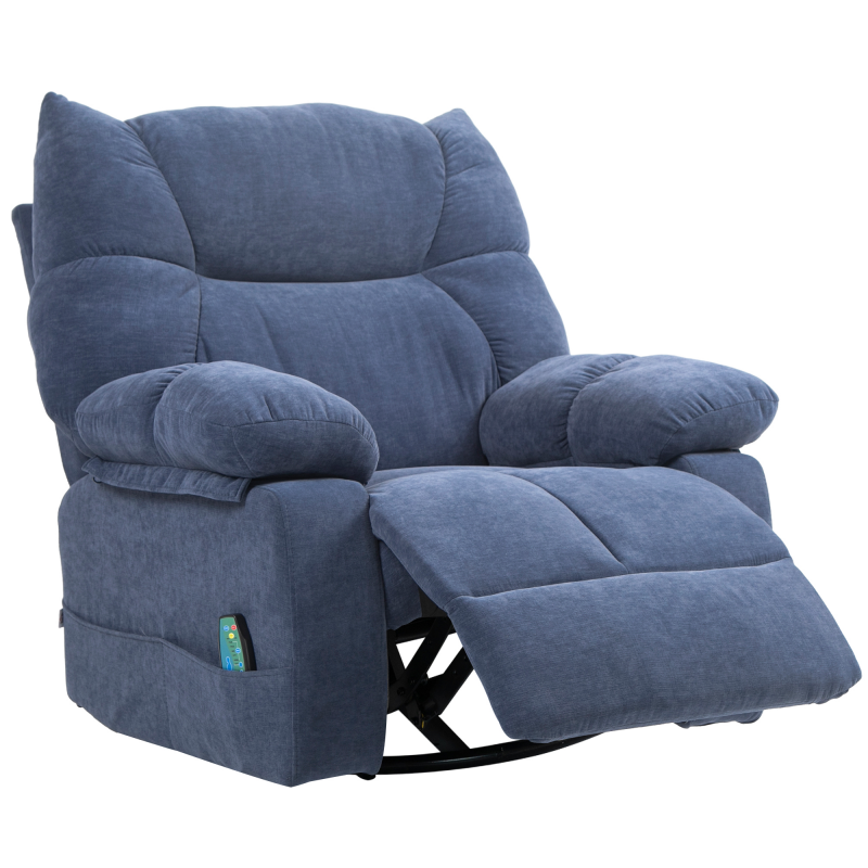 HOMCOM Relaxsessel mit Massagefunktion, Elektrisch Fernsehsessel mit Wärmfunktion, Liegefunktion, Drehbar Massagesessel mit Federsystem Aosom – Bild 1 von 2