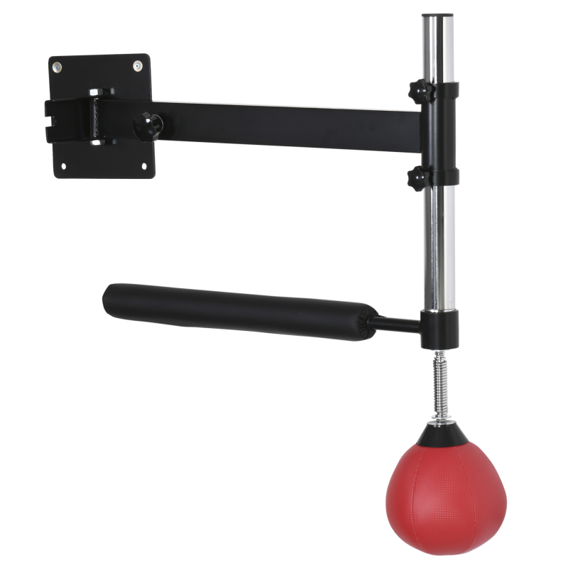 HOMCOM Boxgestell Spinning Bar Boxing Wandhalterung klappbar mit Reflexstange Höhenverstellbarer 360° Schaukel für Erwachsene, Rot Aosom – Bild 1 von 2