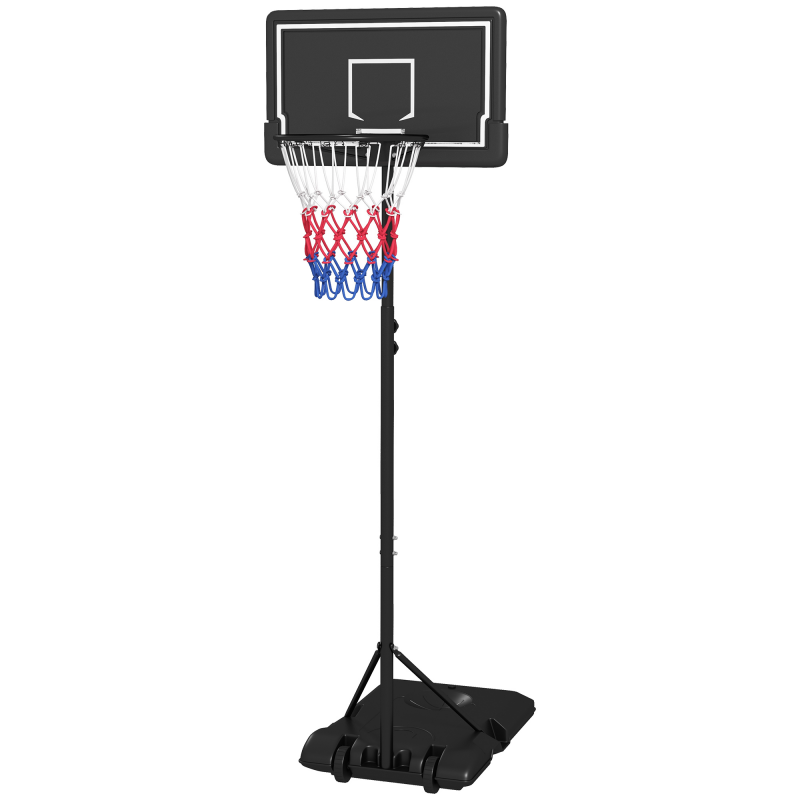 SPORTNOW Basketballkorb mit Ständer 220-250 cm höhenverstellbar mit Rollen bruchsicherem Rückwand für Garten & Sportplatz Aosom.de – Bild 1 von 2