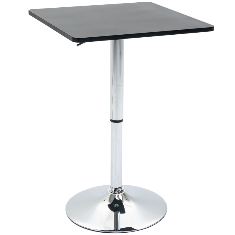 HOMCOM Bartisch Höhenverstellbar Stehtisch mit Drehbar Tischplatte, Rutschfest Küchentisch für Wohnzimmer, Esszimmer, Schwarz, 60 x 60 x 69-93 cm Aosom – Bild 1 von 2