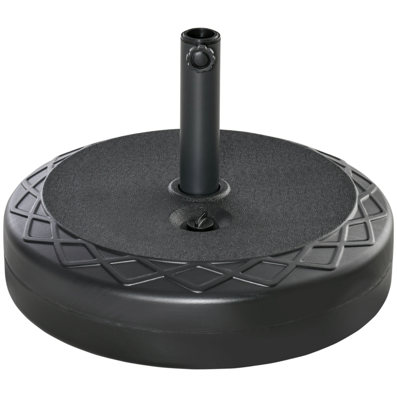 Outsunny Sonnenschirmständer für Ø38/48mm Schirmstange, bis 30kg Wasser oder 40kg Sand, HDPE, Schwarz, Ø55x38cm, stabiler Halt für Garten Aosom.de – Bild 1 von 2