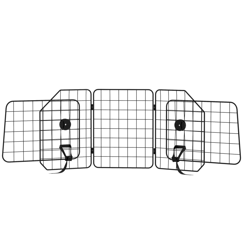 PawHut Hundeschutzgitter Auto Universal Kofferraumgitter verstellbar 93-150 cm aus Stahl in Schwarz, Trenngitter für Hunde Aosom.de – Bild 1 von 2