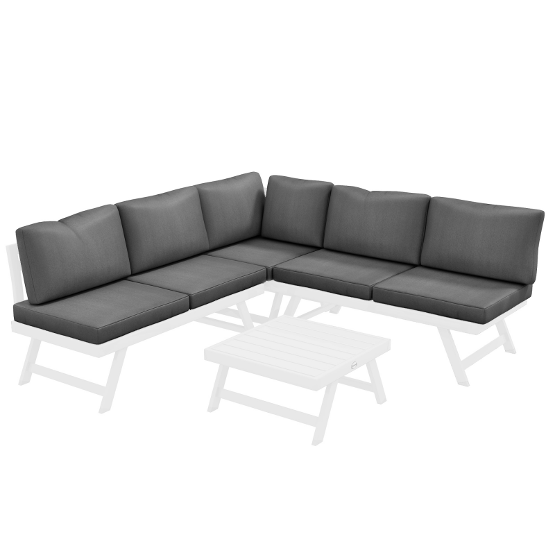 Outsunny Gartenlounge set, loungemöbel Outdoor, 4-5 Personen, mit Doppelsofa, Couchtisch, Ecksofa mit verstellbare Rückenlehne, Grau Aosom.de – Bild 1 von 2