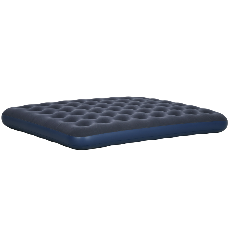 Outsunny Klappbares Doppel-Campingbett Luftbett Dunkelblau 203x152x22cm ideal für Camping & Gäste Aosom.de – Bild 1 von 2