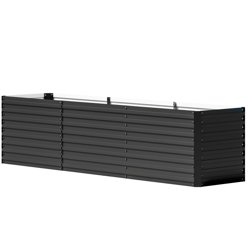 Outsunny Hochbeet Blumenhochbeet witterungsbeständig, Pflanzbeet Frühbeet Gartenbeet Pflanzkübel Pflanzkasten aus Verzinkter Stahl, Blumenkasten für Terrasse & Garten, 240 x 60 x 60 cm Aosom – Bild 1 von 2