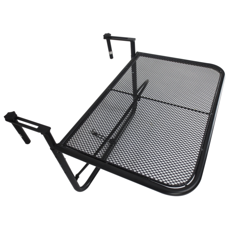 Outsunny Balkonhängetisch höhenverstellbar viereckig Metall Schwarz 60x56,5x45cm ideal für Balkon & Terrasse Aosom.de – Bild 1 von 2
