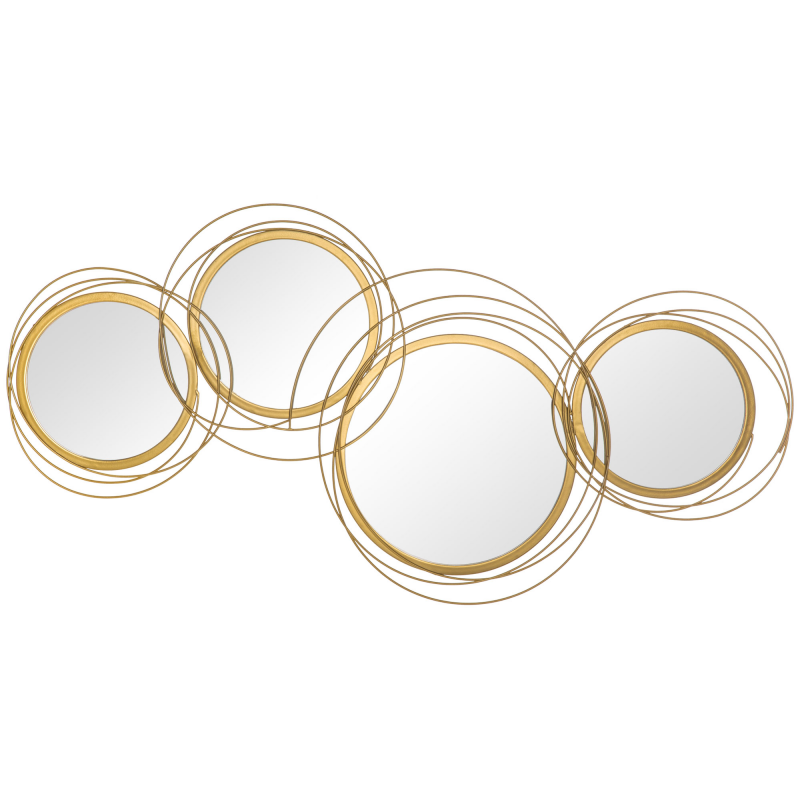 HOMCOM Spiegel-Set Wanddekoration mit 4 runden Spiegeln für Wohnzimmerdeko, eleganter Wandschmuck aus Metall Aosom.de – Bild 1 von 2