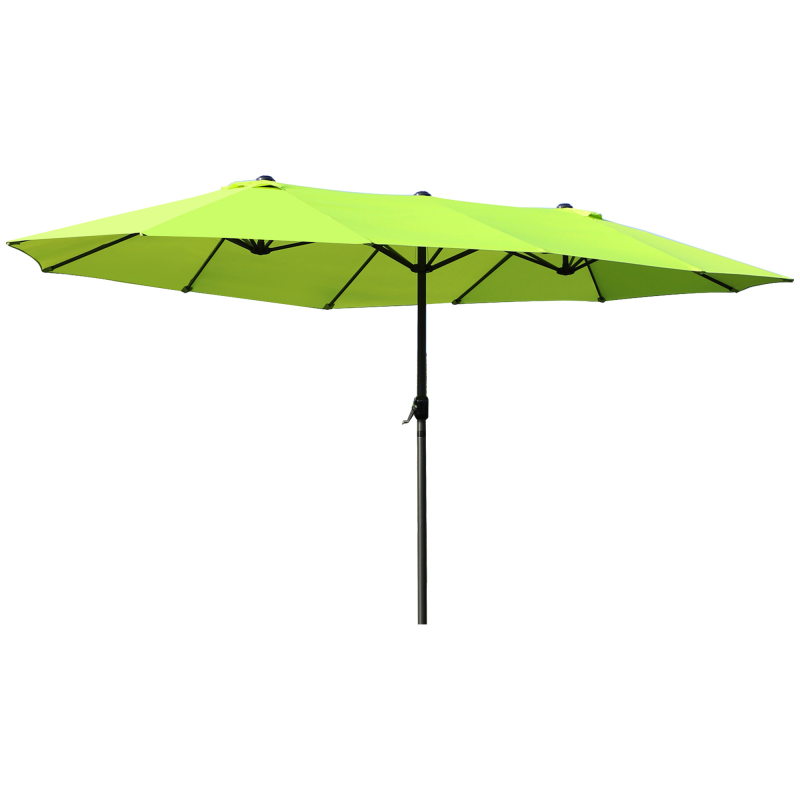 Outsunny Sonnenschirm Gartenschirm 460 x 270 cm oval mit Handkurbel, Doppelsonnenschirm in Grün für Terrasse & Garten Aosom.de – Bild 1 von 2